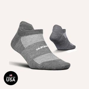 High Performance Ultra Light No Show Tab Sock gray|גרבי ריצה וספורט קצרות - Heather Grey