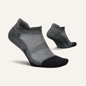 גרבי ריצה וספורט קצרות Elite Light Cushion No Show Tab Sock - Gray